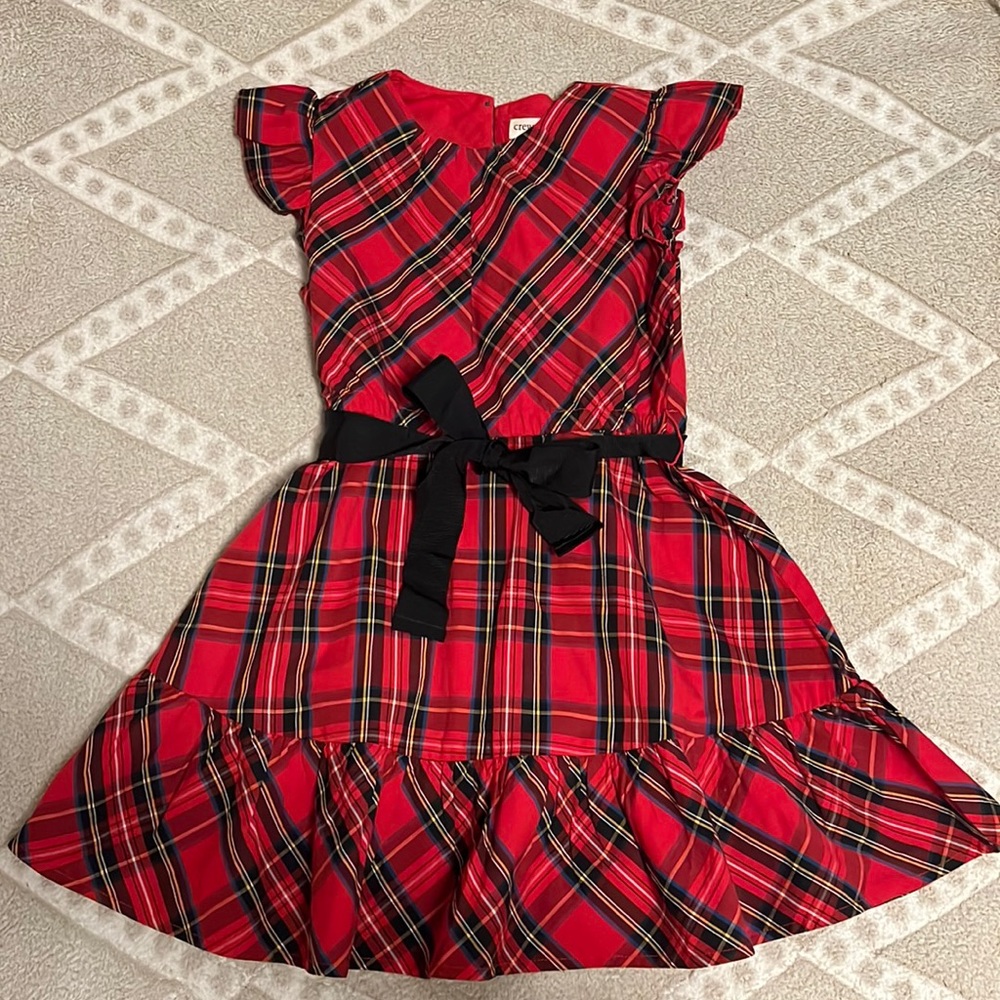 Red plaid holiday dress